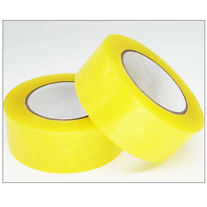 Cinta transparente amarilla y blanca transparente para embalaje exprés de rollos grandes y sellado de cajas gruesas 48 mm * 110 m (2 piezas)