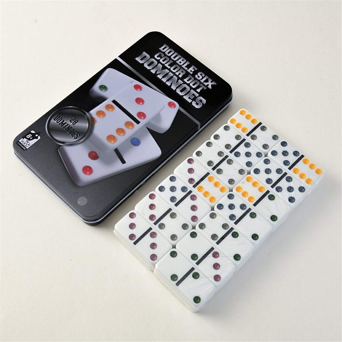 BAAU Ivory Domino Set, Domino Bordspel, Ouder-kind Interactief Schaken en Kaarten Zwarte Verpakking