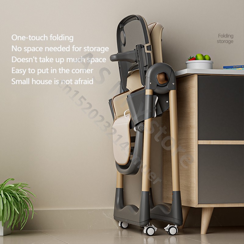 Silla de comedor elevada para bebé, silla de comedor plegable multifuncional para niños, cómoda silla de comedor para comer para bebé, sillón reclinable para bebé