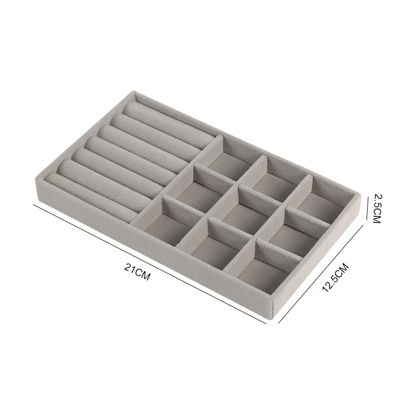 1 PC เครื่องประดับกํามะหยี่ STACKABLE ประณีตผู้ถือเครื่องประดับแบบพกพาแหวนต่างหูสร้อยคอกล่อง Organizer