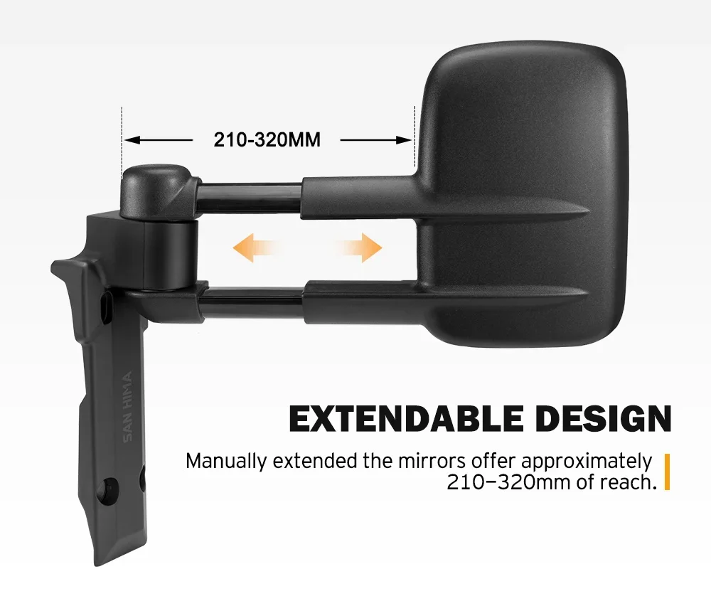 2025SAN HIMA Black Extendable Towing Mirrors for Land Cruiser 70-79 1984-2023 lc79 Towing Mirrors