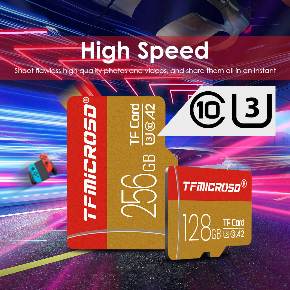 Cartões de memória 128gb 64gb 256gb U3 TFMICROSD Flash Drive Velocidade de até 30 MB/S para Nintendo Switch Phone HD Câmera de alta definição