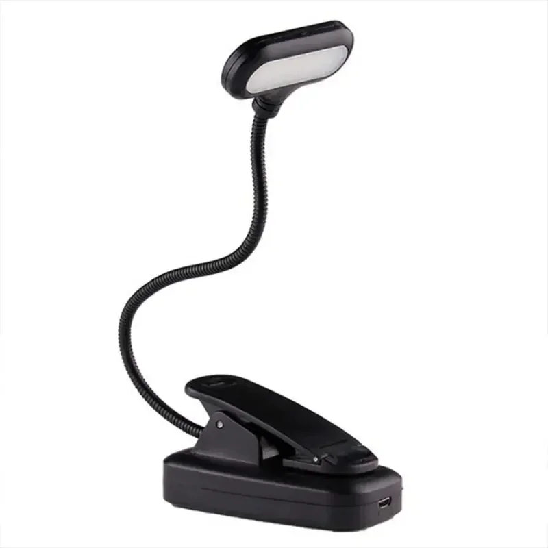 Mini Przenośna Lampka LED do Czytania Książek Ochrona Oczu Elastyczna Regulowana Lampka Biurkowa na Baterie do Nauki Łatwa Klipsowa Lampka Nocna