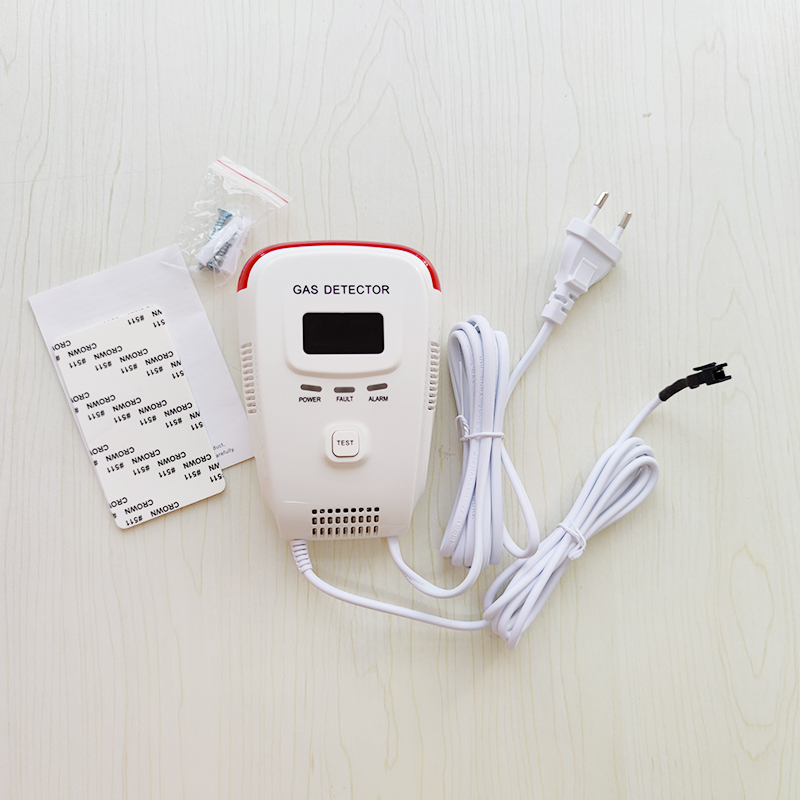 Natural Gas Leak Detector Gas Leakage Alarm LPG Gas Sensor Voice Prompt with Cylinder Solenoid Valve Cut Off Gas for Security