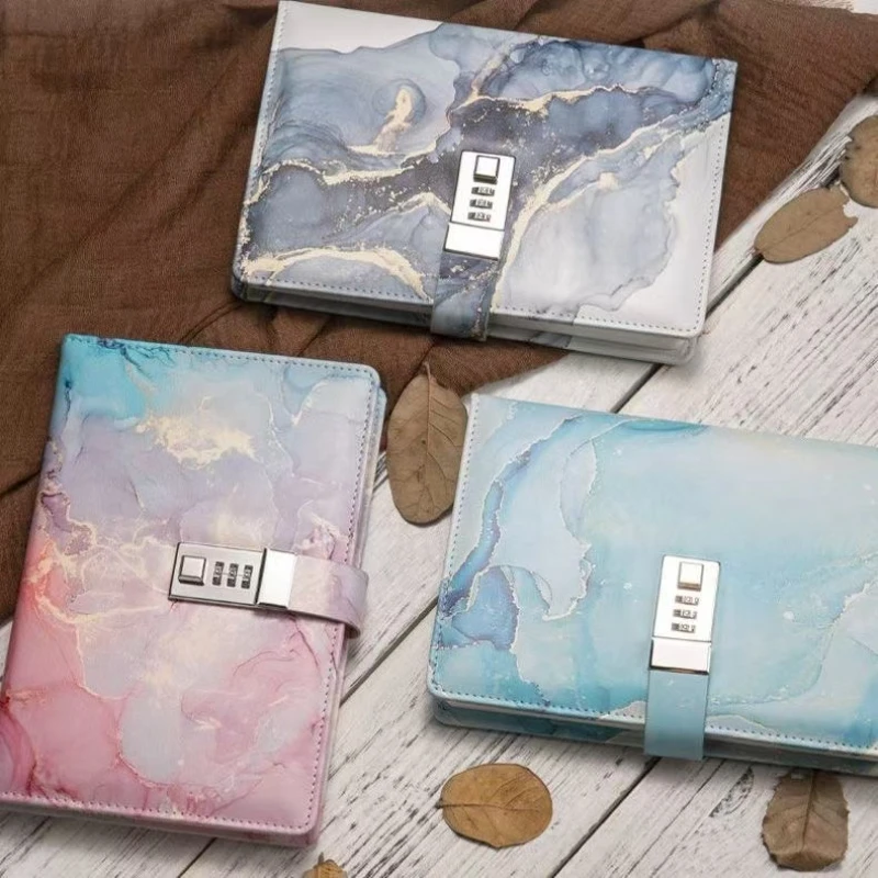 A5 Fashion Password Book With Lock Journal Creative Journal Book Student Notepad Stationery Notebook