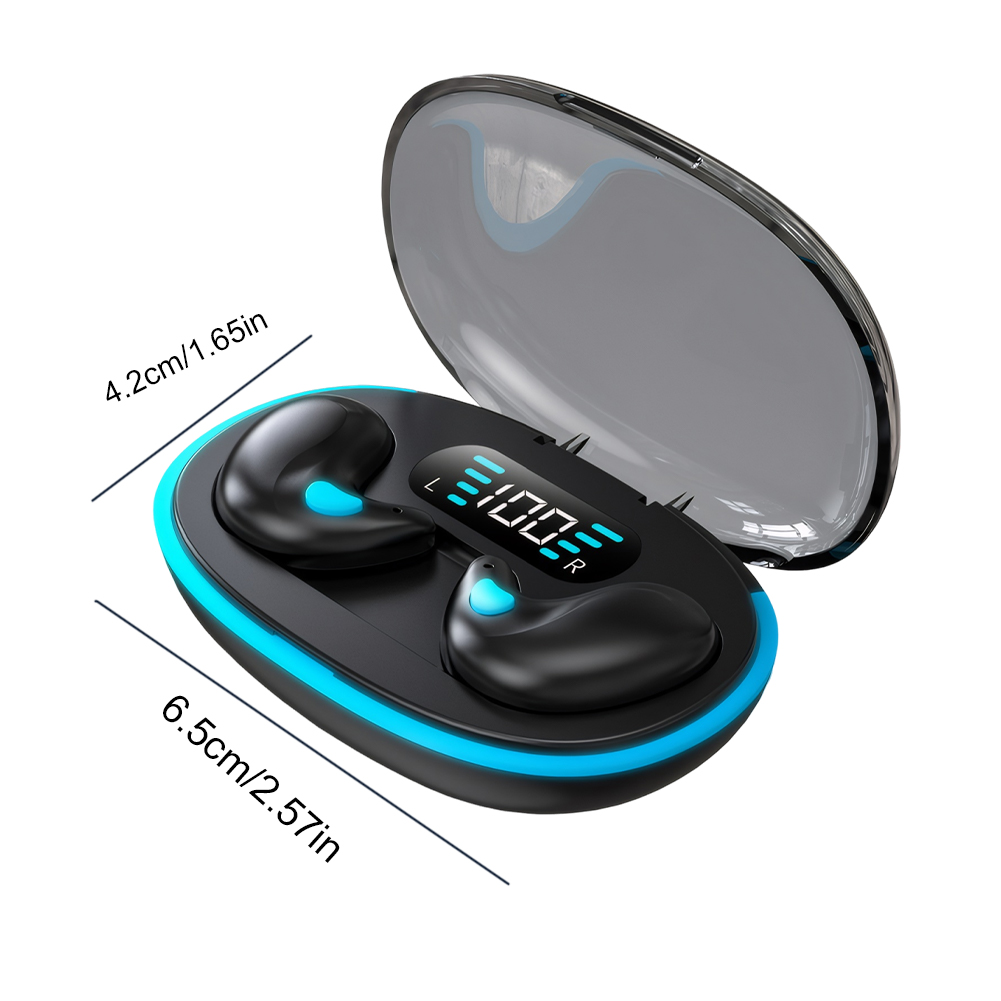 Bluetooth-Compatible 5.3 Sense-Free Micro Sleep Earbuds Noise Cancelling Open Ear Headsets Touch Control for Travel and Business