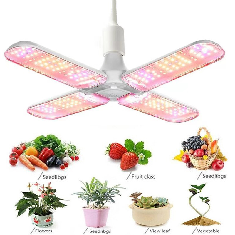 24W 36W 48W พับ Grow Light LED เต็มสเปกตรัม E27 ปลูกพืช Phytolamp หลอดไฟสําหรับในร่มพืชดอกไม้ต้นกล้า Grow