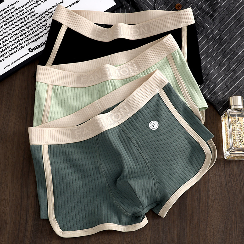 Ropa interior deportiva cómoda y transpirable de algodón puro Retro para hombre, Boxers de moda, 1 y 2 uds.