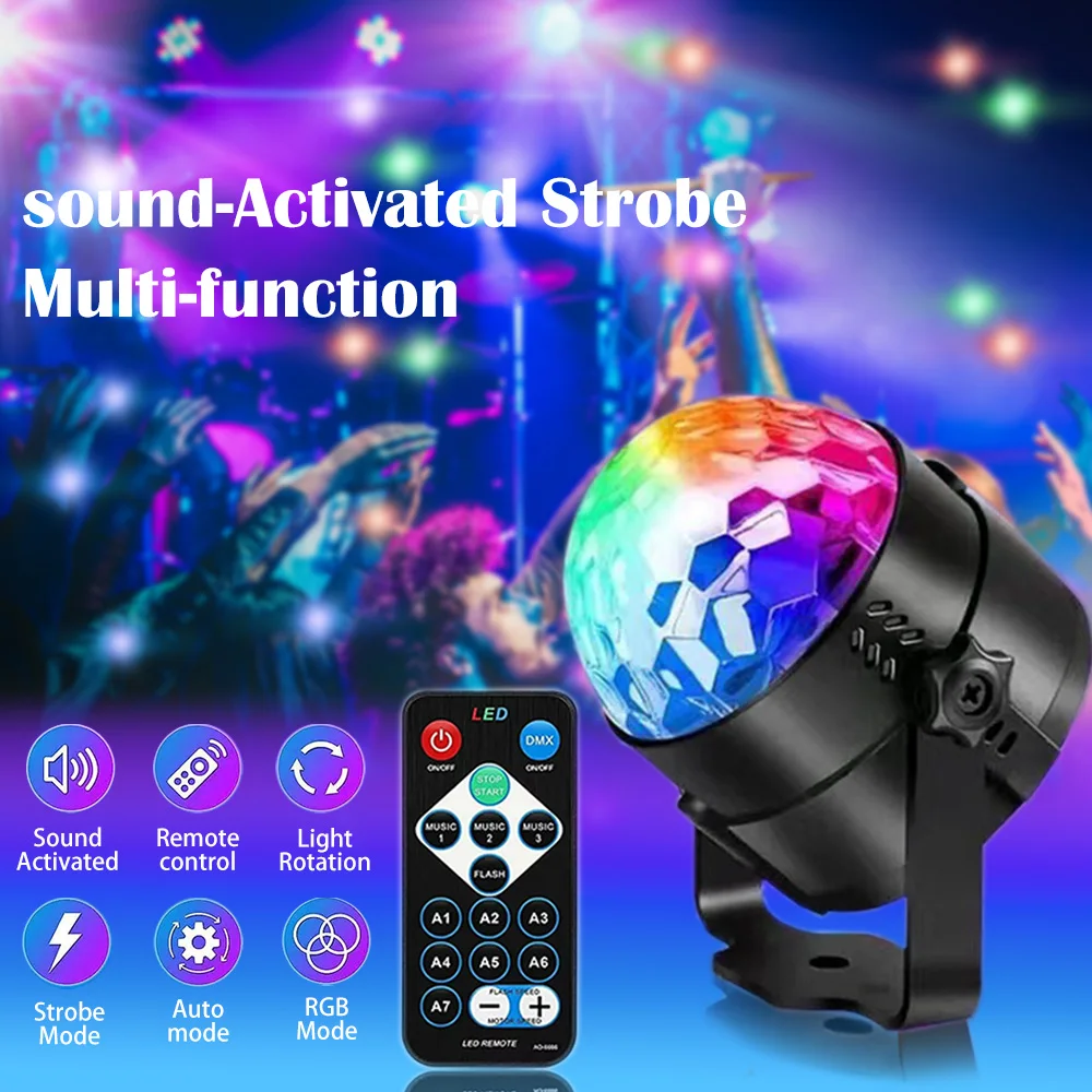 Disco Ball Licht Party Lichter USB Sound Aktiviert DJ Dance Bühne Licht Bunte RGB Strobe Lampe für Karaoke Hochzeit Bar Dekor