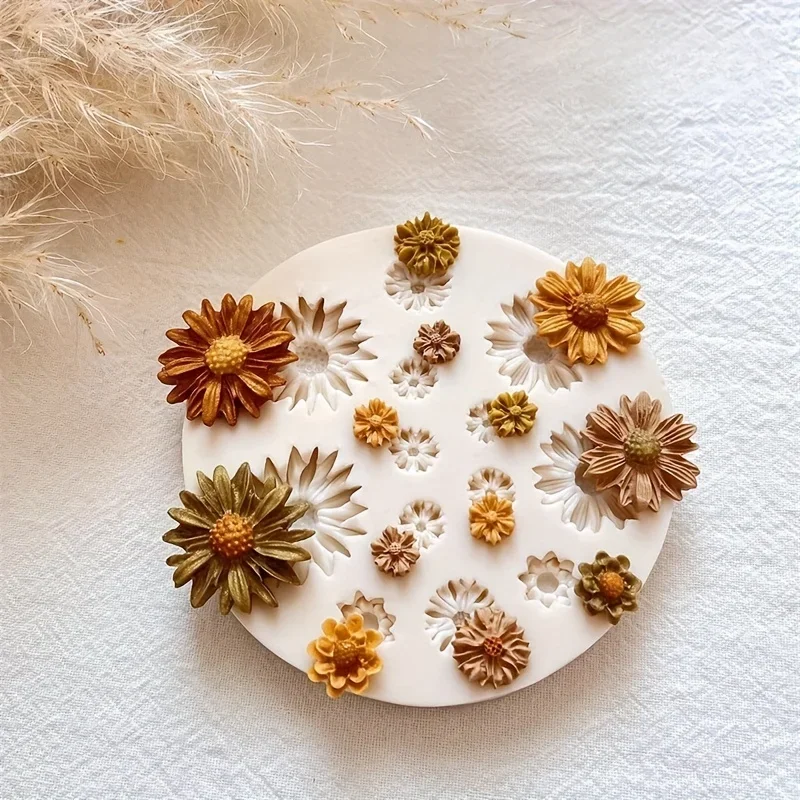 Molde de silicona para flores, molde de fundición para ramo, decoración artesanal, vela de resina de azúcar y Chocolate, herramientas artesanales, 1 ud.