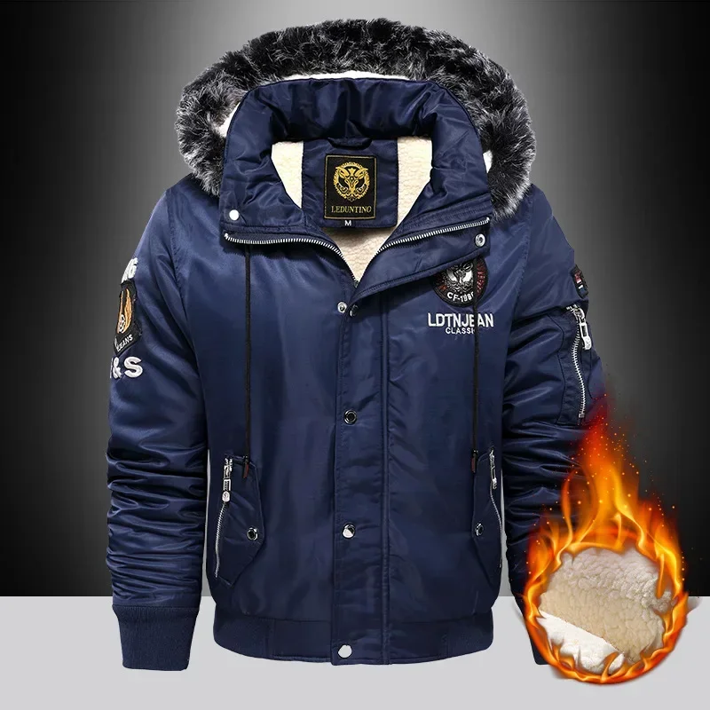 Épais vers le bas et Parka manteau surdimensionné Plus velours épais 2025 marque garder au chaud hiver hommes noir bleu rouge rembourré veste manteau hommes