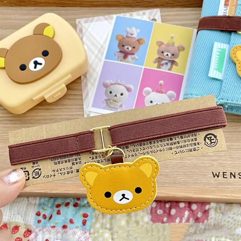 Creative Cartoon Bear Notebook Straps Loose-leaf Notebook Adjustable Elastic Band Binding Rope DIY Decoration
