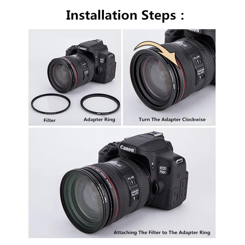 9/18 Pieces Filter Ring Adapter Set Camera Lens Filter Metal Stepping Rings Kit 37-82mm 82-37mm for DSLR Camera Lens Mount Set