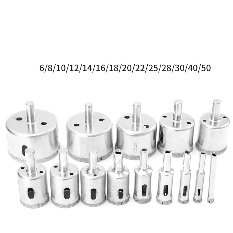 10/15 Set Ngói Mũi Bộ Tráng Kim Cương Gạch Đá Cẩm Thạch Kính Gốm Cưa Lỗ Khoan Bit Điện dụng Cụ Phụ Kiện