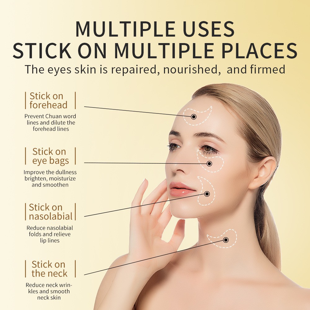 60 stks Gouden Collageen Avocado Hydraterende Oogmasker Hydraterende Verwijderen Donkere Kringen Smoothing Eye Huidverzorging