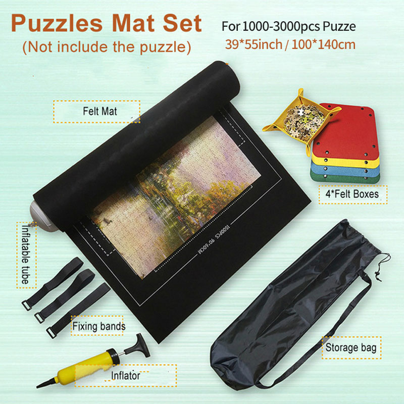 Professionelle Puzzle-Rollmatte, Decke, Filzmatte, bis zu 1500/2000/3000 Teile, Zubehör, Puzzle, tragbare Reise-Aufbewahrungstasche