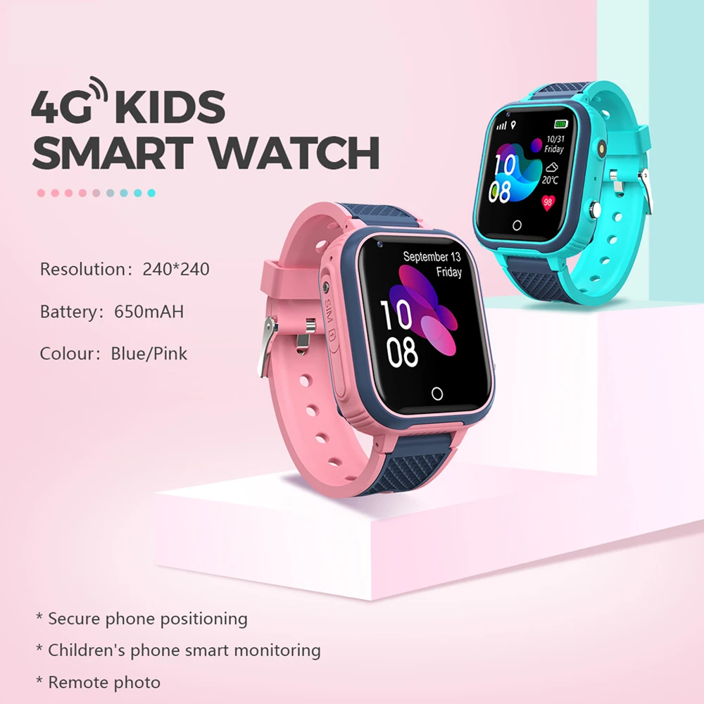 Kids 4G Smart Horloge LT21 4GB GPS WIFI Video-oproep IP67 Waterdichte Kind Smartwatch Camera Monitor Tracker locatie Telefoon Horloge