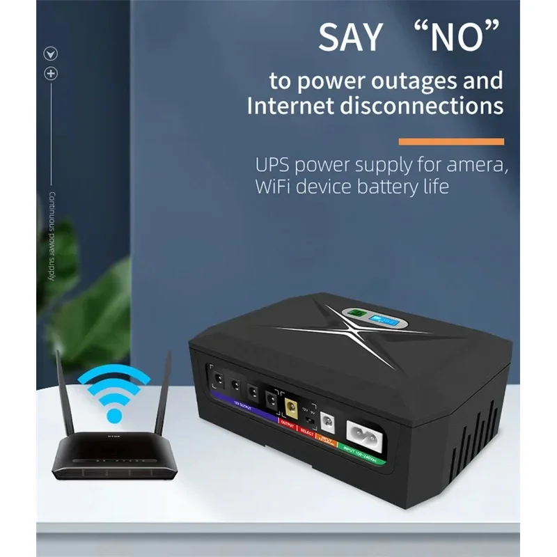 Backup Surge Protector MINI UPS 12V 2A Uninterruptible Power Supply Modem Security Camera UPS With LiFePO4 Battery