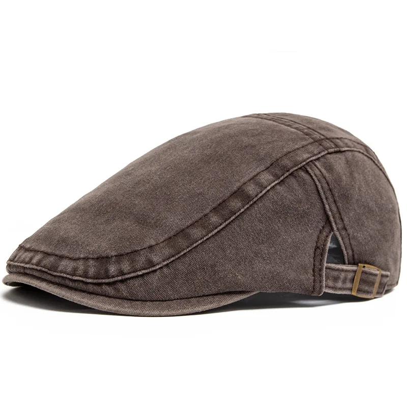 Venda quente vintage pintor boina unisex moda plana viseira boné casual outono retro algodão sólido jornaleiro chapéu verão ajustável