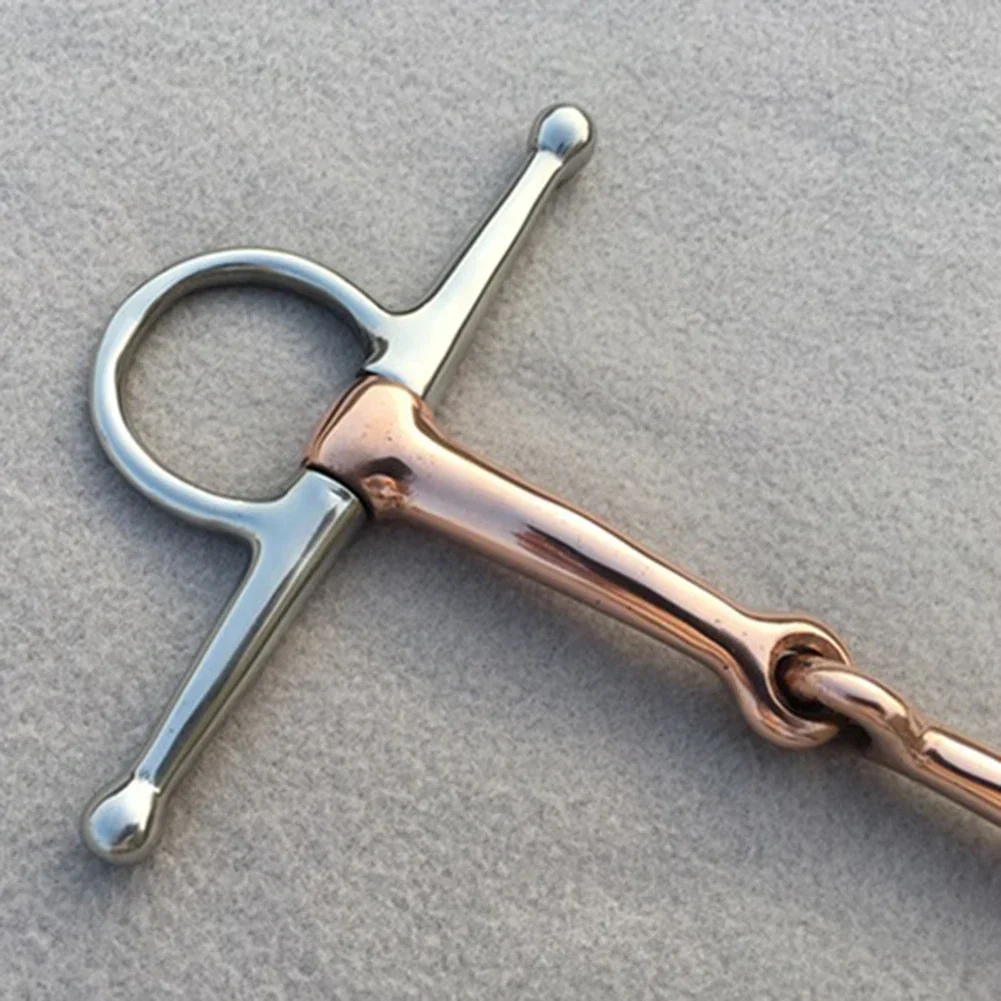1x 13cm Pferdebit Edelstahl Full-Cheek Trense Bit Kupfer Mund Pferd Tack Pferde Bits Ausrüstung für Pferde