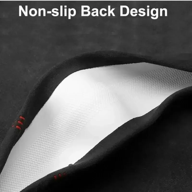 หนังนิ่มสําหรับ All Seasons Auto พวงมาลัย Ultra-thin Non-SLIP D-รูปรอบ Breathable พวงมาลัยรถ Protector