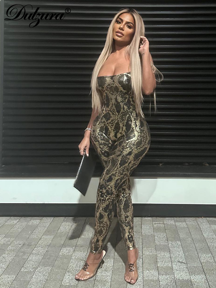Dulzura ジャンプスーツ背中の開いたクロスストラップセクシーな輝く職業 2024 春夏婦人服パーティークラブウェア