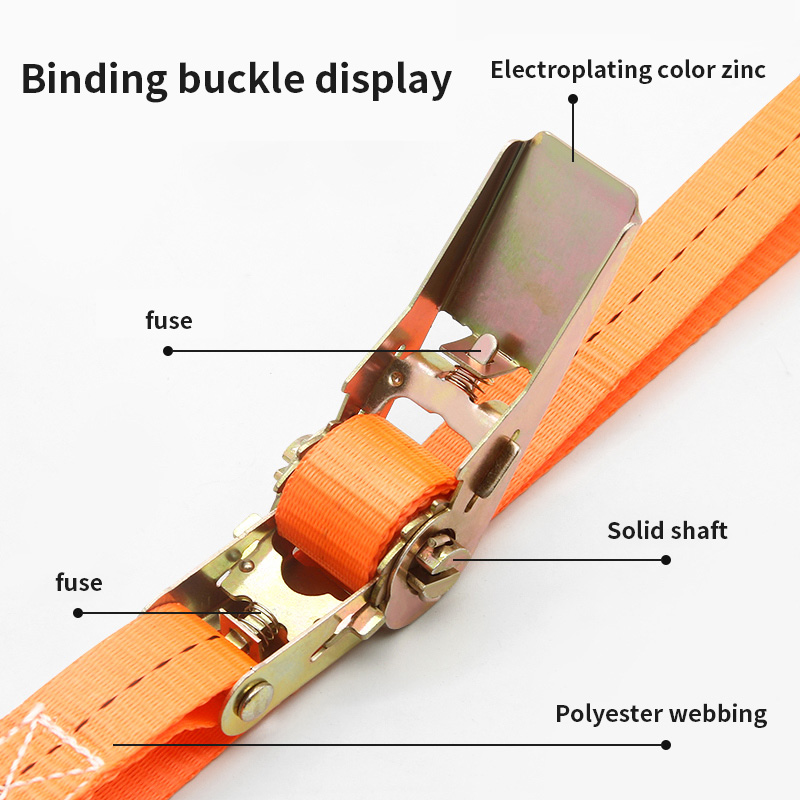 Heavy-Duty Car & Truck Front Cargo Ratchet Strap with Metal Buckle - Adjustable, Secure Tie-Down for Safe Luggage Transport