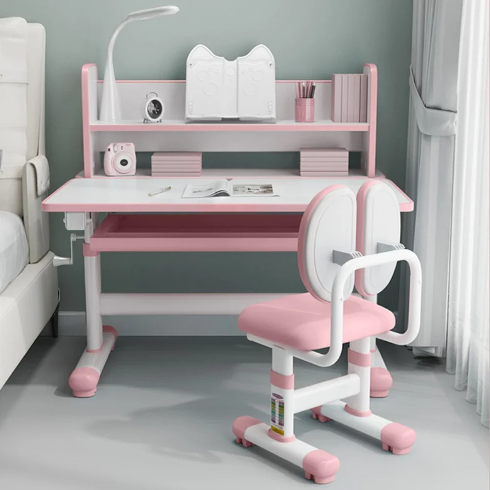 Altura Ajustável Mesa e Cadeira Set para Crianças, 27,6 "W, Ergonômico, Kids, Escola Escrita, Tabela de Estudo, Tilt Desktop Drawers,