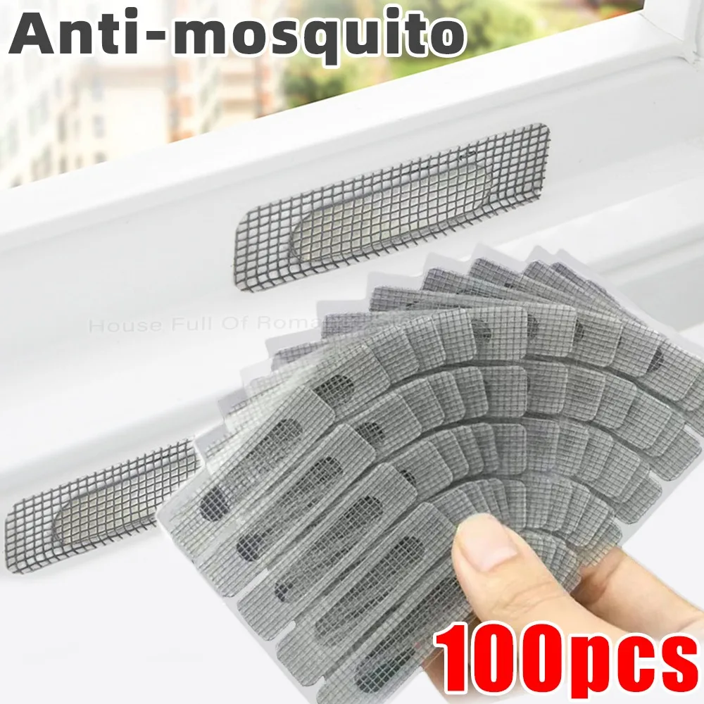 Parche de pantalla para ventana, rejilla de escape, orificio de drenaje para puerta y ventana, pasta antimosquitos para insectos, pantalla de red de malla, pegatina de reparación Invisible