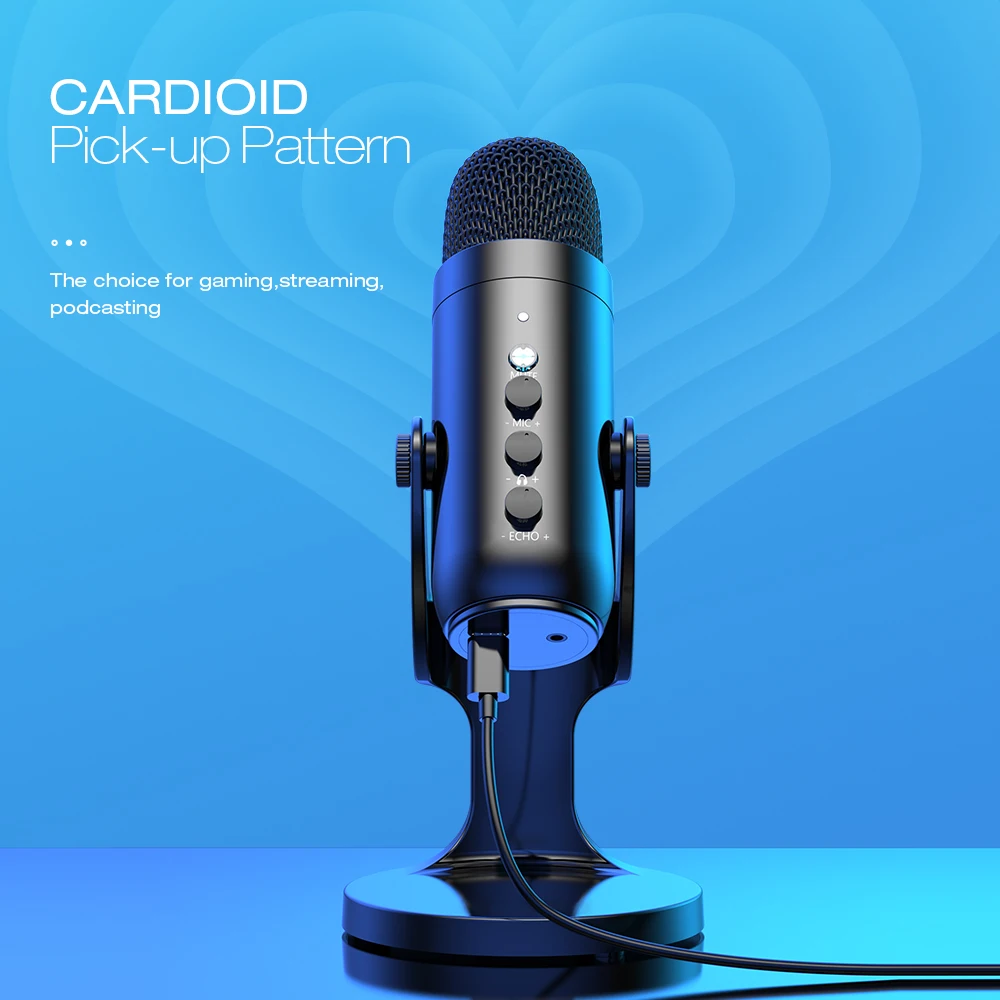 Haomuren USB-Mikrofon für PC, Mac, Gaming, Aufnahme, Stream, Podcast, Computer-Kondensatormikrofon mit Telefonadapter, Kopfhörerausgang
