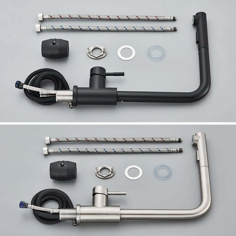 Grifo de fregadero de cocina, grifo de 2 modos de corriente y pulverizador de cocina, grifo de acero inoxidable