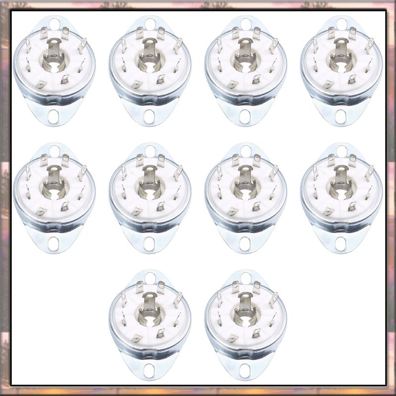 BAAZ HOT 10Pcs 8PIN K8A Octal Tube Socket  Valve Base For EBL21 ECH21 4P1S 5B254 7N7 4J1S