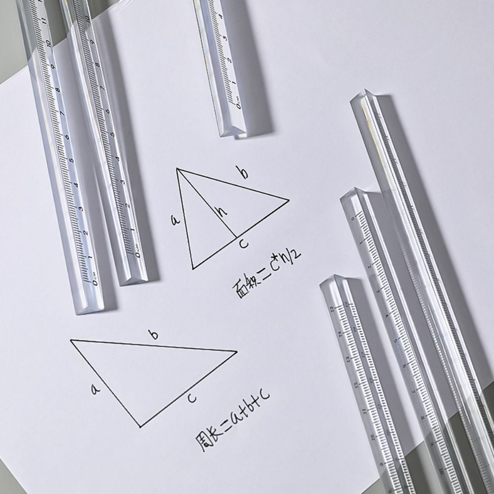 1PC 15/20CM Acrylic Triangle Ruler Transparent Scale Ruler Students Gift Creative Stationery Measurement Tool School Supplies