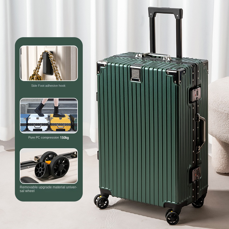 KO-KU กรอบอลูมิเนียมกระเป๋าเดินทาง 28 30 ''กระเป๋าเดินทางขนาดใหญ่ 20 นิ้ว Boarding Box Solid PC กระเป๋าเดินทางล้อที่ถอดออกได้รถเข็นกรณี