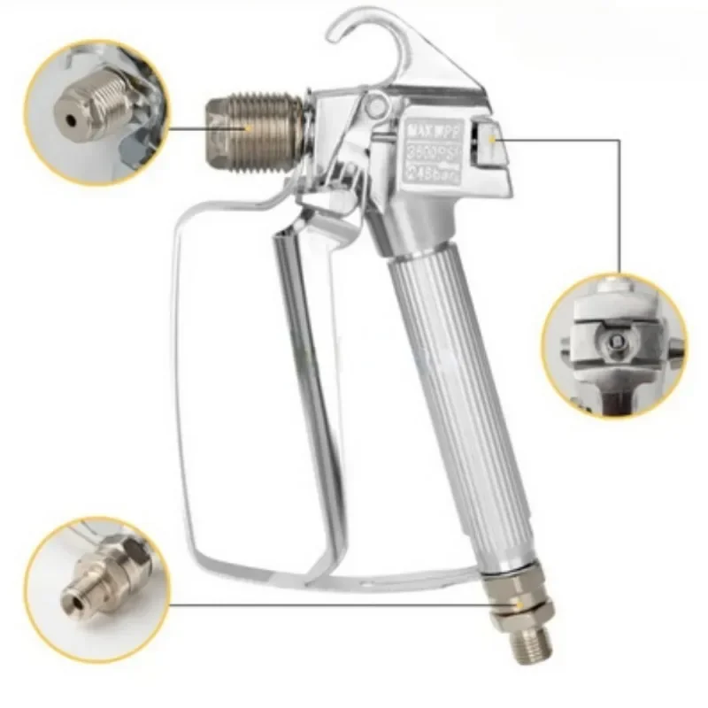 Airless Paint Spray Gun High Pressure 3600 PSI with 5pcs Tip 211，315，415，517，619 and 5pcs filters
