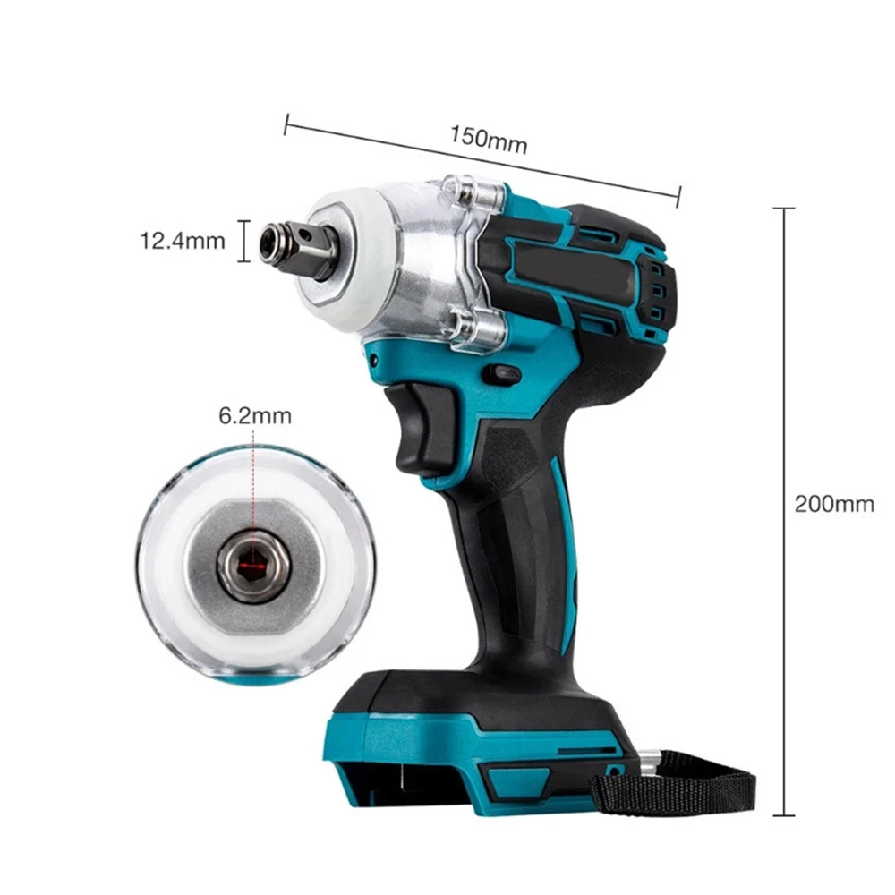 Avvitatore elettrico a batteria senza spazzole 520NM Utensili elettrici da 1/2 pollice Compatibile con Makita 18V Chiave a batteria con set di cassette degli attrezzi