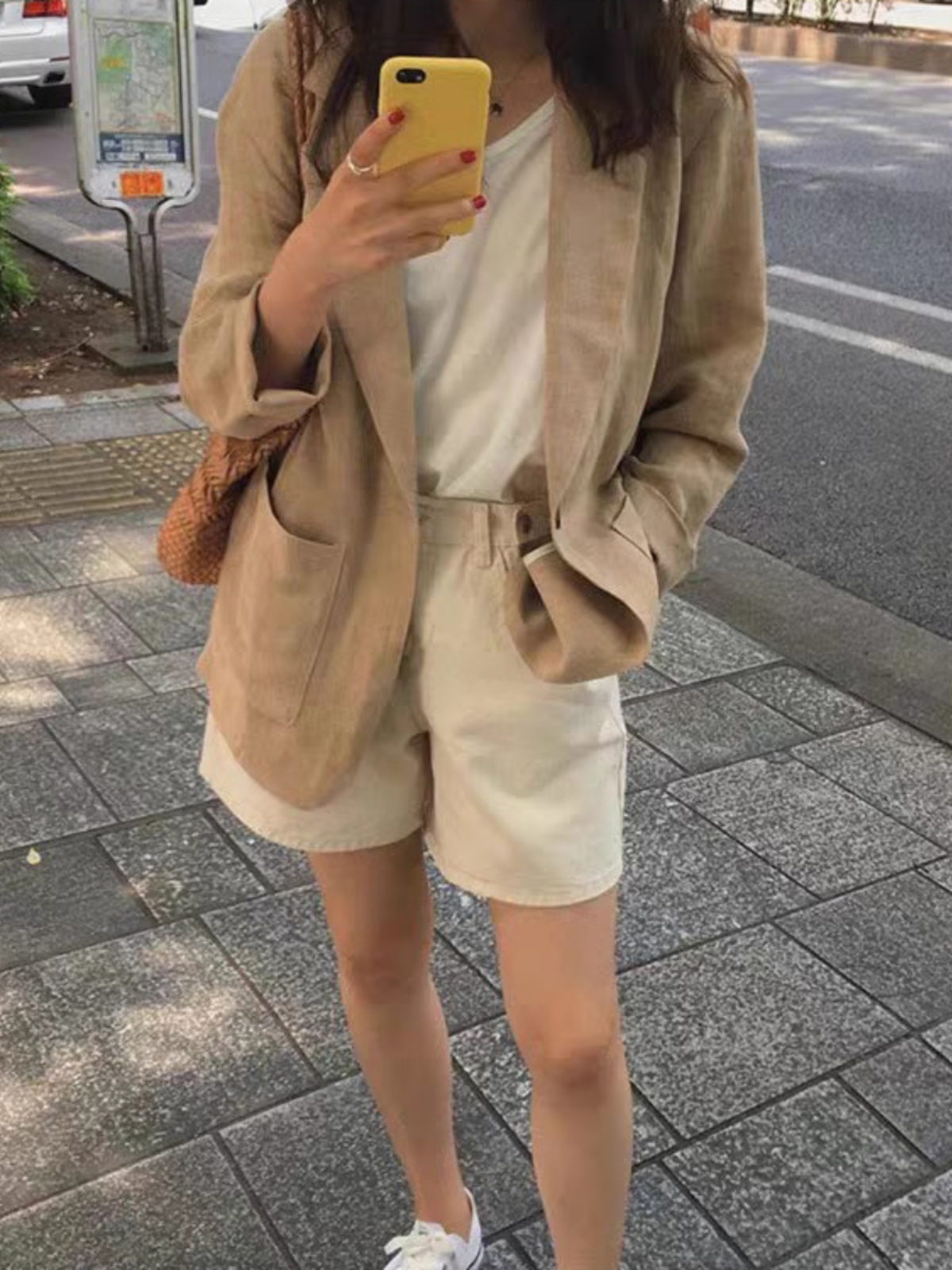 F de Verão Estilo Novo, Ajuste Solto, Material Fino de Aodão e Linho, Tamanho ande, Estilo Urbano, Casaco P...
