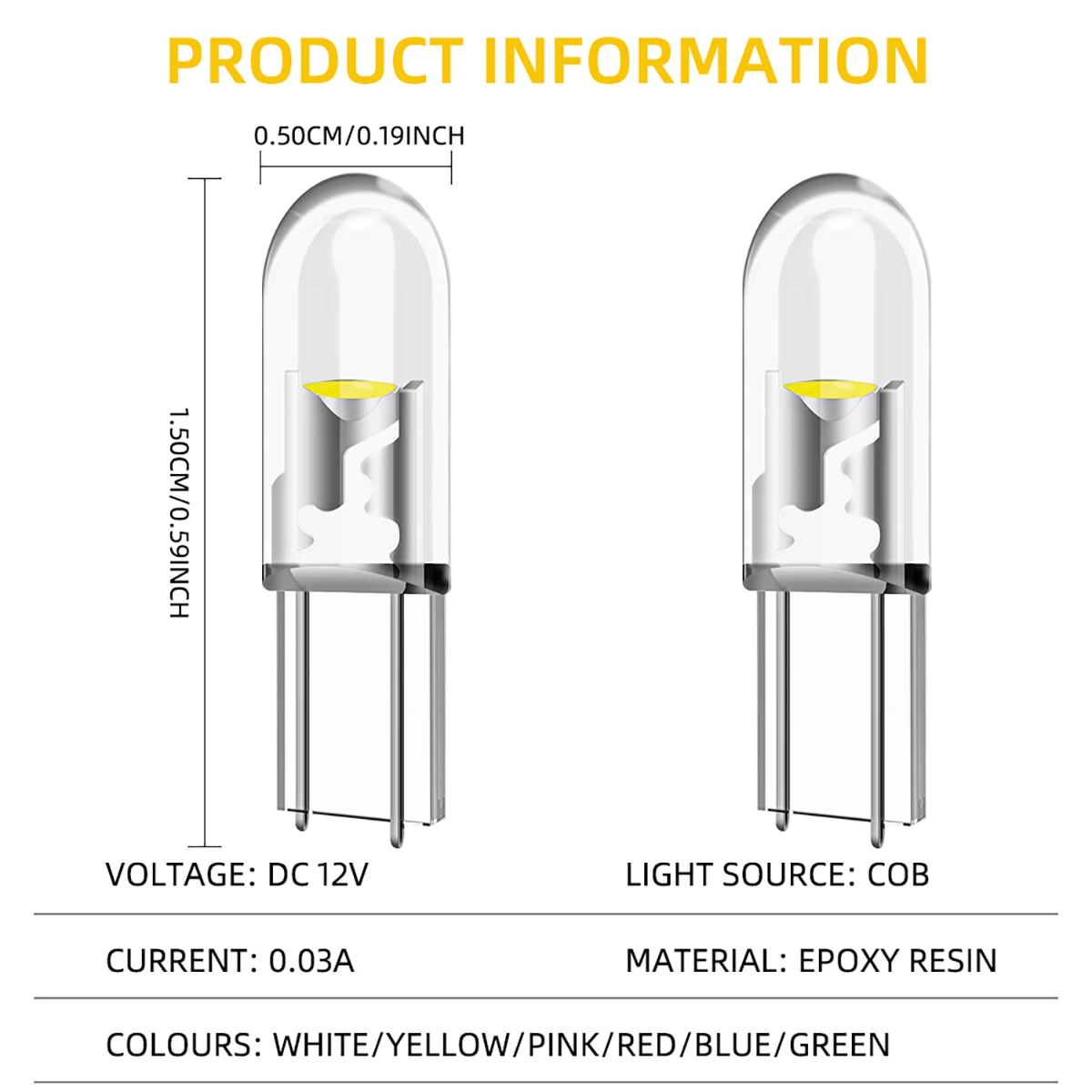 10/20/40pcs T5 LED W3W ภายในรถ Dashboard ร้อนตัวบ่งชี้ COB ชิป CANbus Auto Instrument Light WEDGE หลอดไฟ 12V