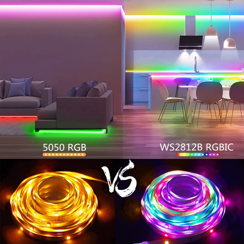 1-30M USB WS2812b Magic RGBIC Dream Strip Light 5050 LED RGB Strip Tuya WiFi App carreras de caballos atmósfera de carrera luz decoración del hogar