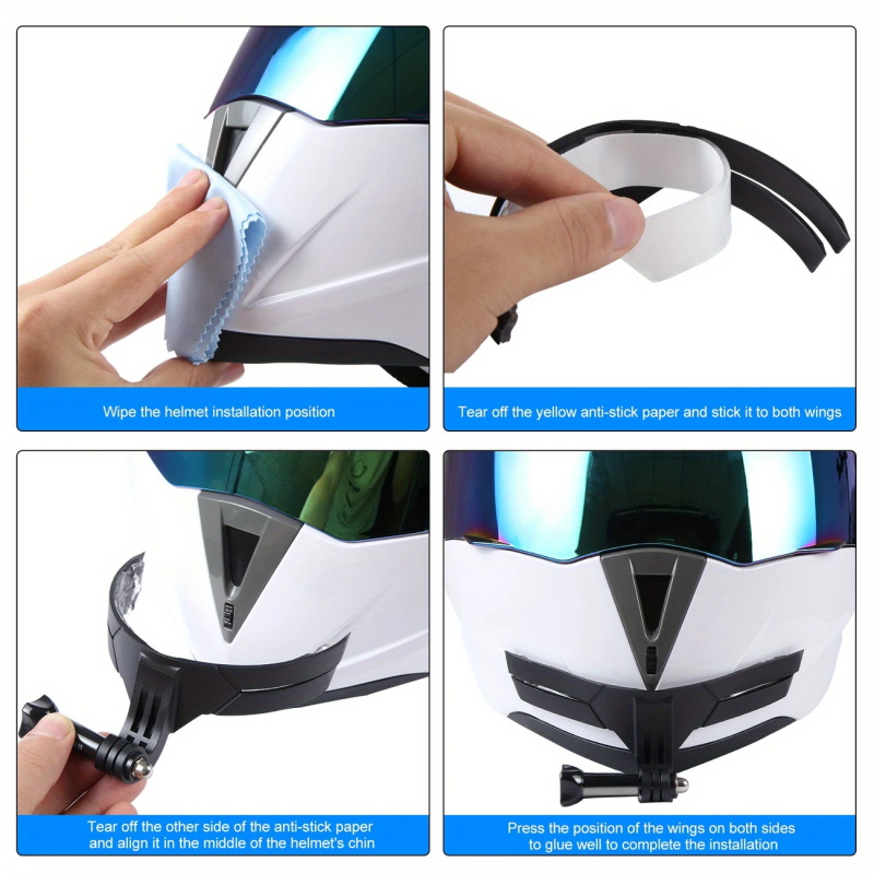 Suporte de queixo para capacete de motocicleta, para câmera de ação, suporte para câmera de capacete de rosto inteiro, para ciclismo ao ar livre e gravação de câmera esportiva