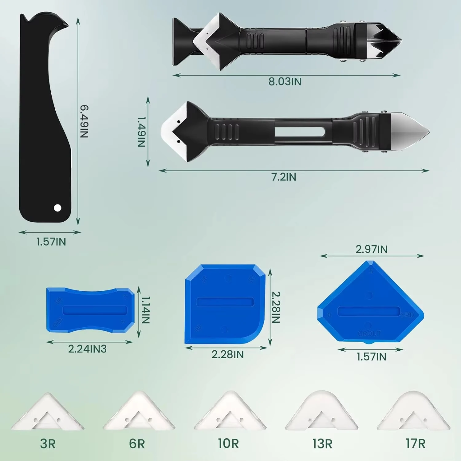 9 in 1 9 stücke Silikon Entferner Dichtstoff Glatte Schaber Abdichten Finisher Mörtel Kit Werkzeuge Boden Form Entfernung Hand Werkzeuge set