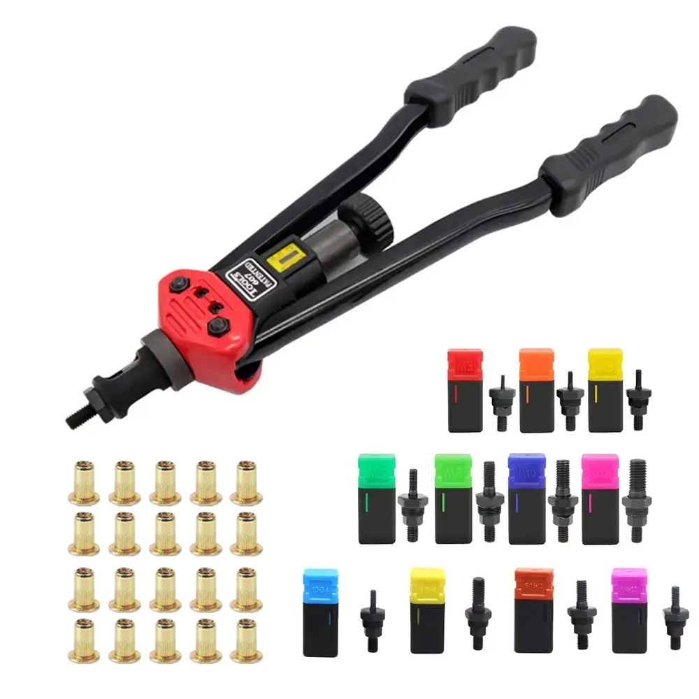BT-607 Ferramenta de Rosca Rebite Nuts Mão, Rebitador com 110pcs Rebite Nuts, M3, M4, M5, M6, M8, M10, M12, 1/4, 10-24, 5/16, 3/8
