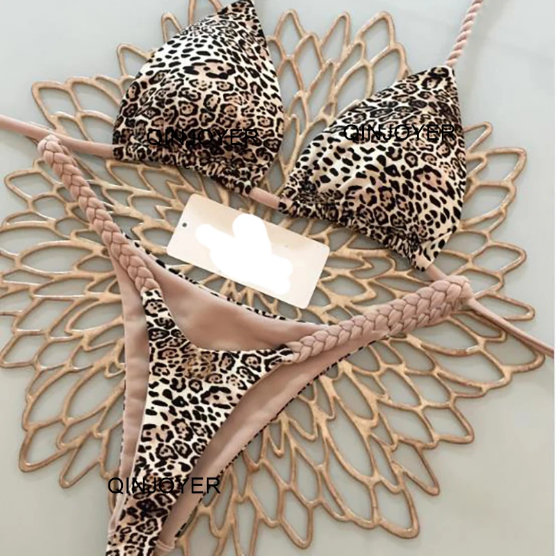 Femmes Bikini feuilles imprimer maillot de bain maillot de bain 2023 Biquini femmes Bikini ensemble maillot de bain brésilien Sexy string taille haute maillot de bain