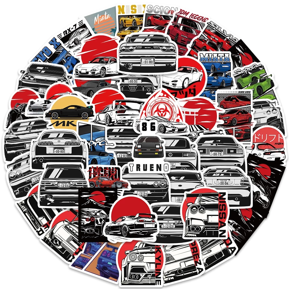10/30/50 個日本 JDM レトロフィットレーシングカーステッカー漫画デカール電話ケーススケートボードスーツケースクール落書きデカール子供のおもちゃ
