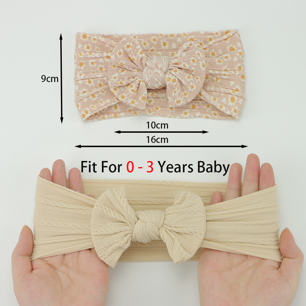 3 個ニット弓ベビーヘッドバンドロット新生児女の子ヘッドバンドセット弾性ナイロン子供ターバンキッズ幼児ベビーヘアアクセサリー
