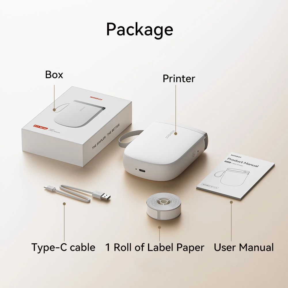 Niimbot D11/D110 Label Maker Wireless Pocket Self-Adhesive Name Tag Sticker Printer for Home Office