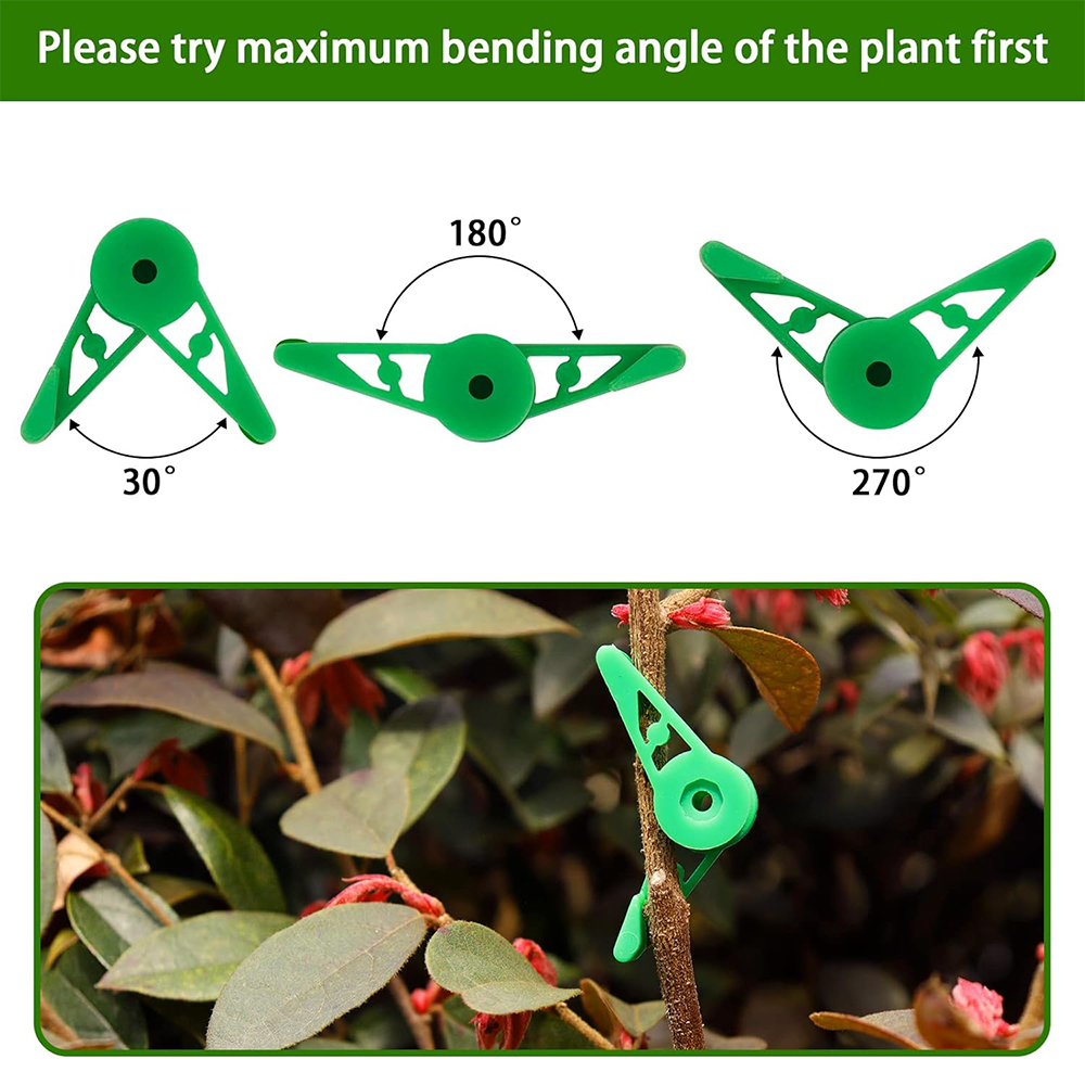 植物の枝ベンダートレーニングクリップガーデンステムトレーナークリップ360度調整可能なプランターホルダー低ストレストレーニングツール用