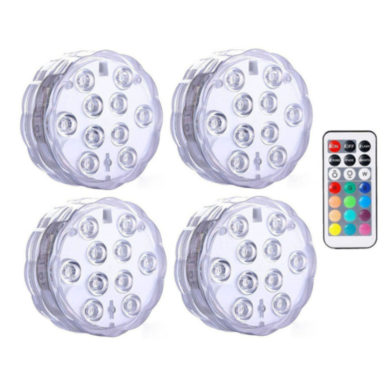 IP68 Chống Nước Nhiều Màu Chìm Đèn LED Dưới Nước Đèn Ngủ Đèn Bình Bát Đảng Cưới Trang Trí Giáng Sinh