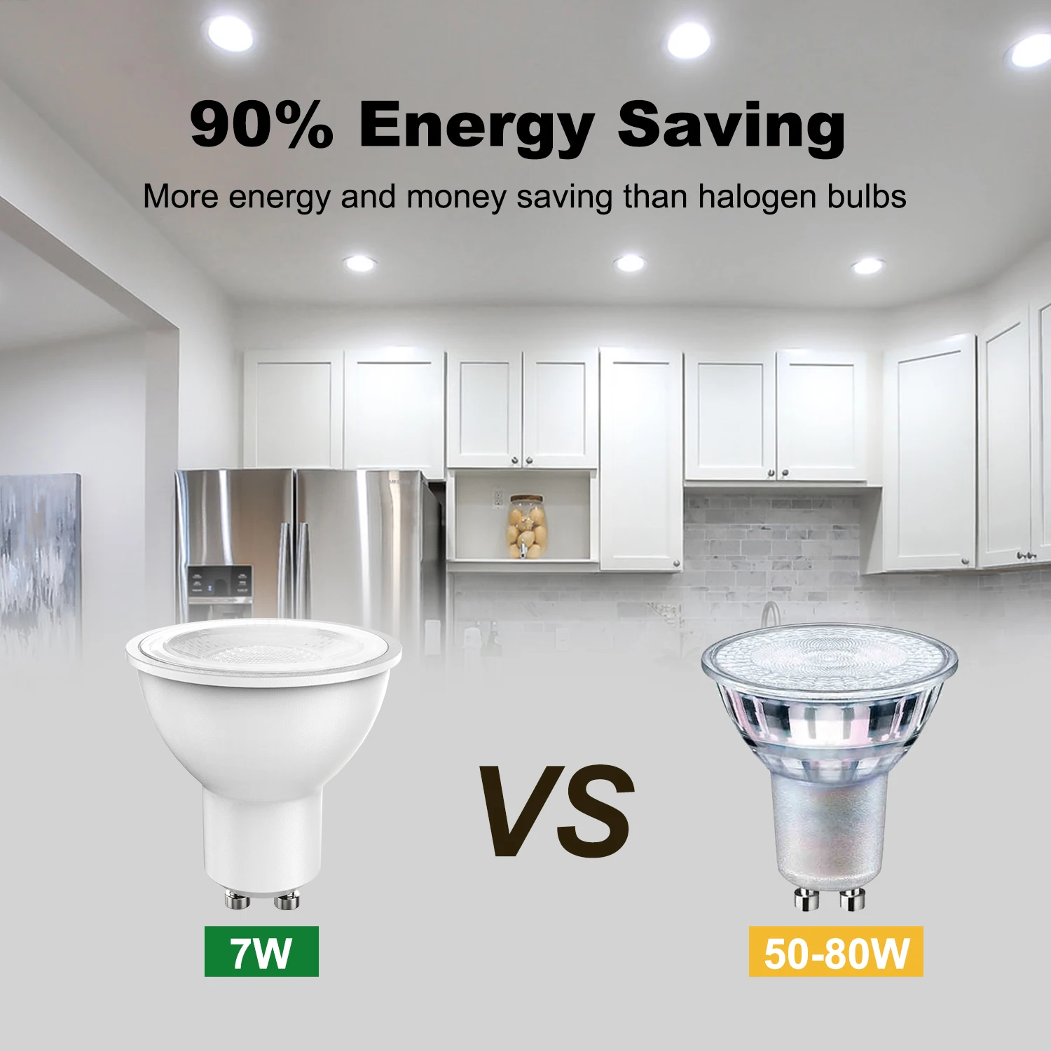 GU10 LED Bulb, 7 Watt Track Bulb, 6500K Cold White, 630 Lumens LED Bulb Replacement MR16 Shape, for Recessed, Track Lighting