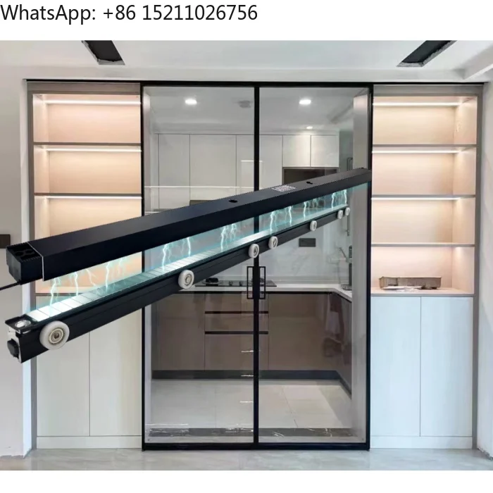Novo design moderno mudo maglev sensor automático deslizante pátio tela sistema de porta operador porta fechamento automático